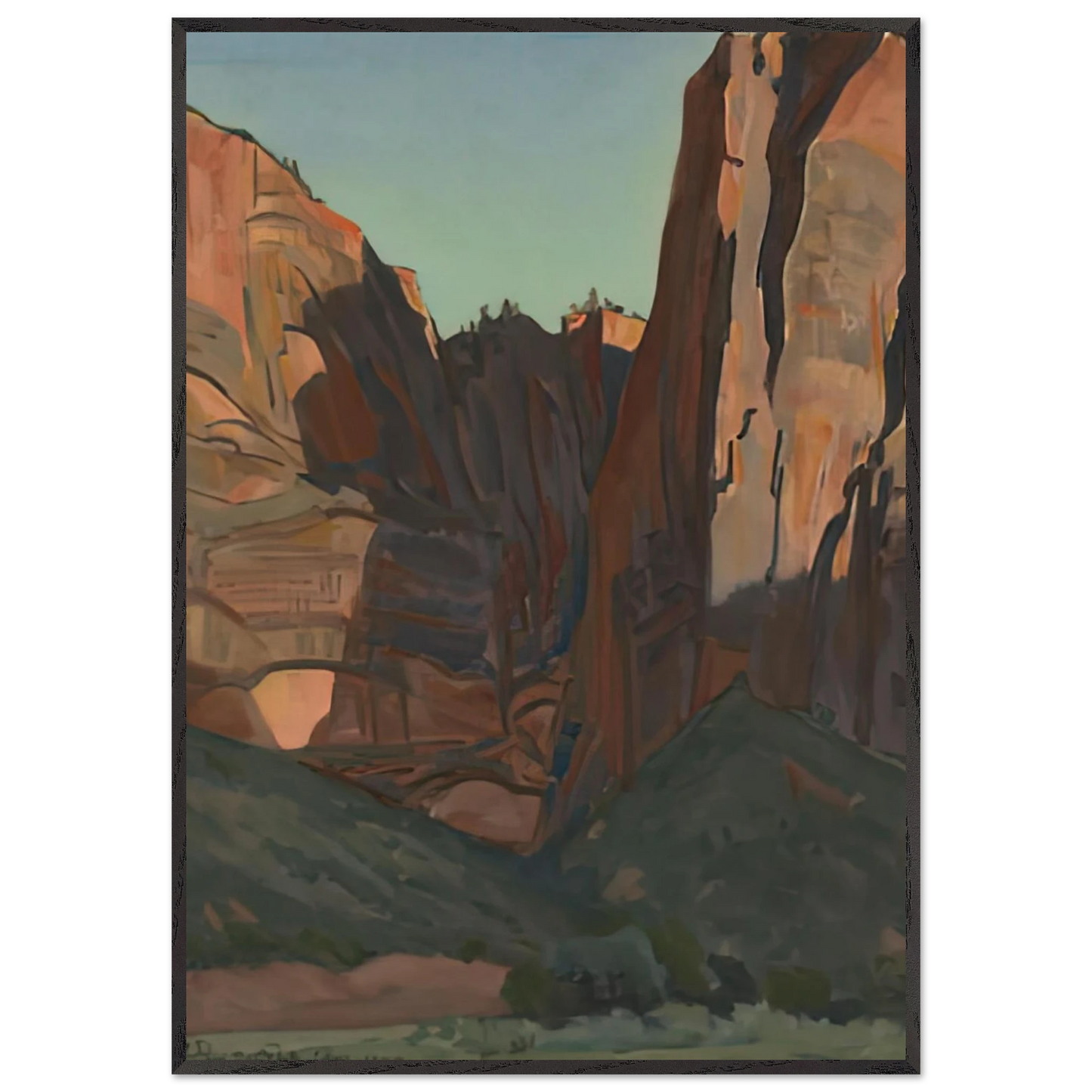 Maynard Dixon - NOTCH IN THE WALL ZION NATIONAL PARK AUGUST 1933 1933 Wall art - 21x29.7 cm / 8x12" - Fine Art Poster-canvas - -