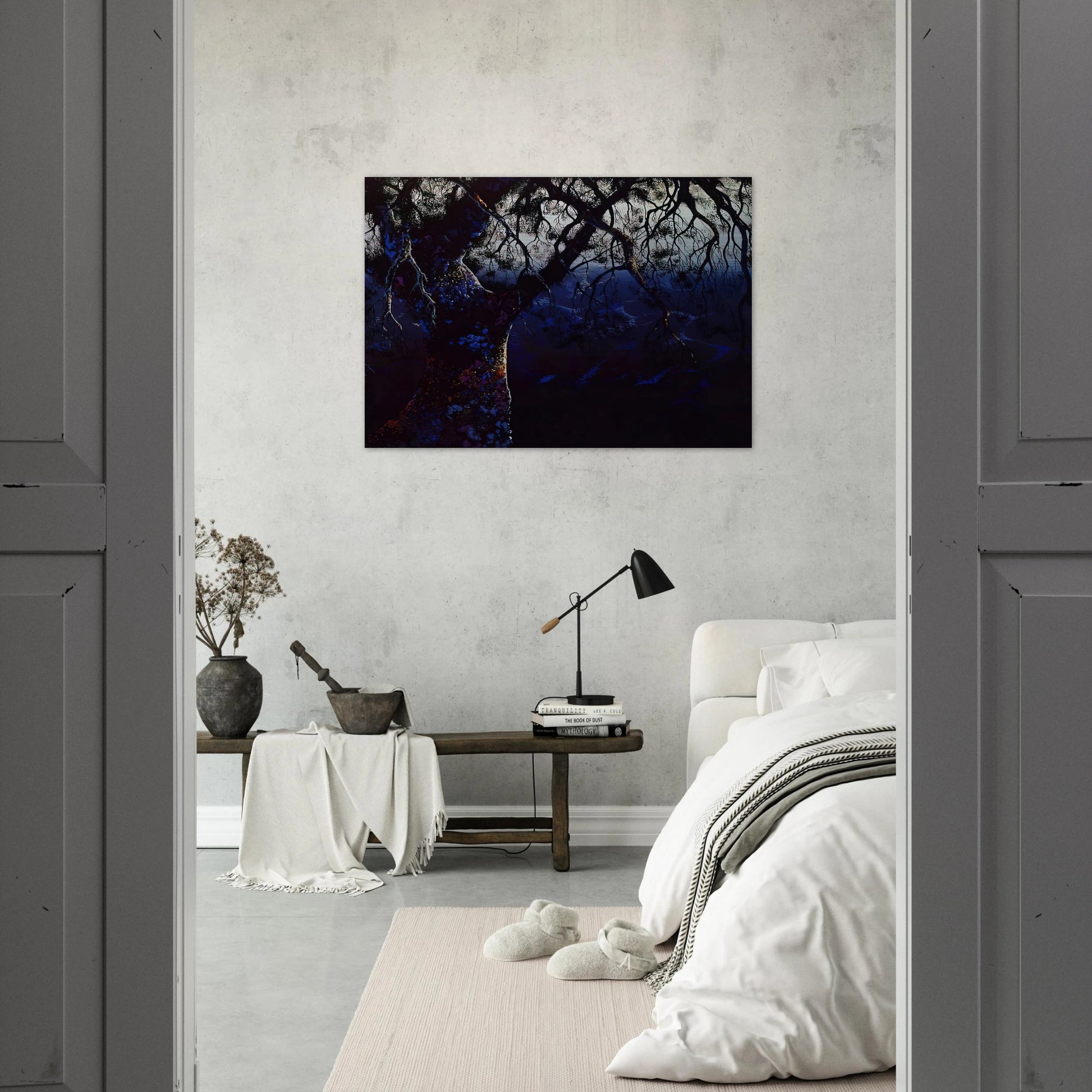 Jewel Tree - Eyvind Earle Brushed Aluminum Print - 70x100 cm / 28x40 inches | Eyvind Earle Aluminum Print | Eyvind Earle Prints