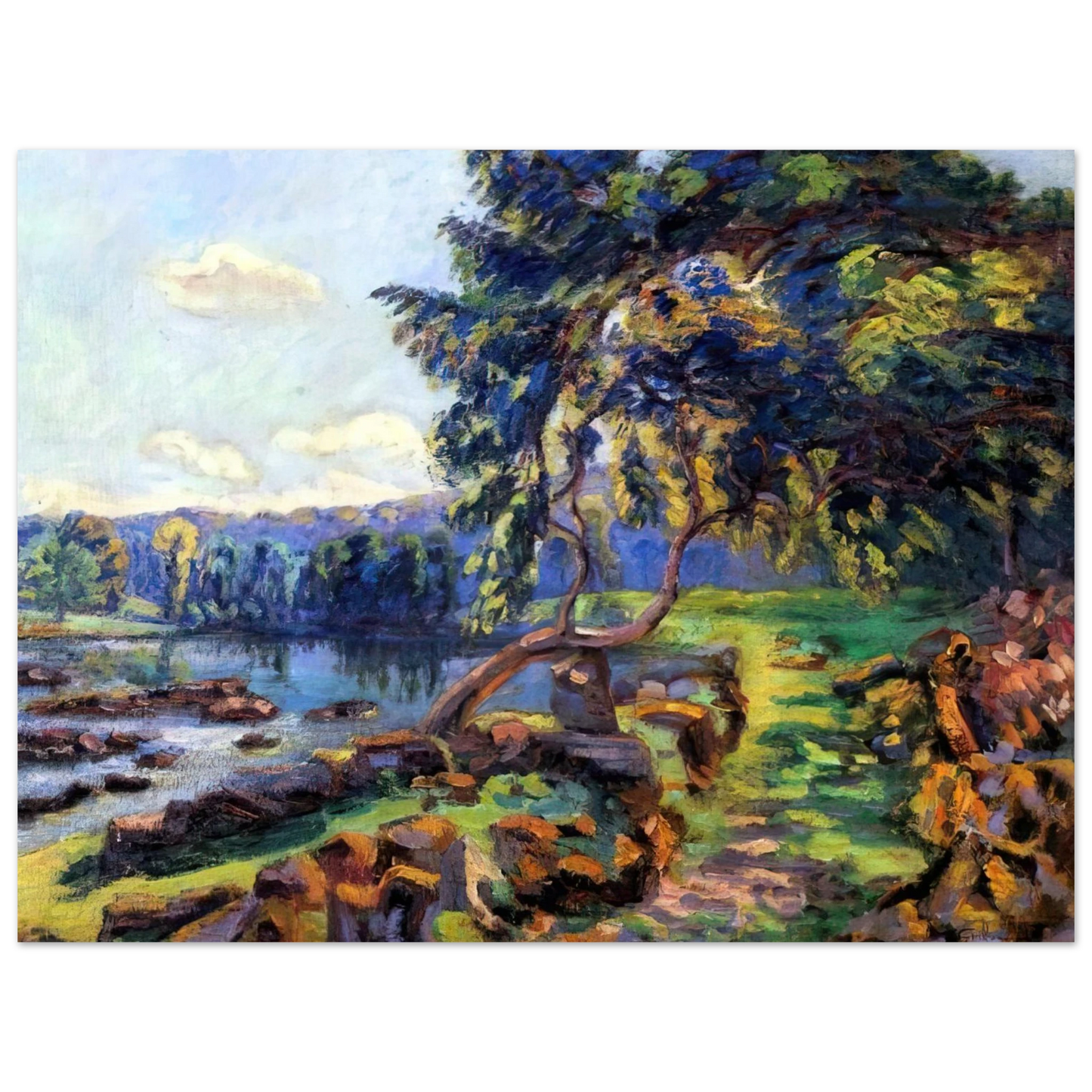 Armand Guillaumin - Les rapides a Genetin - 1900  75x100 cm / 30x40inches Fine Art Poster