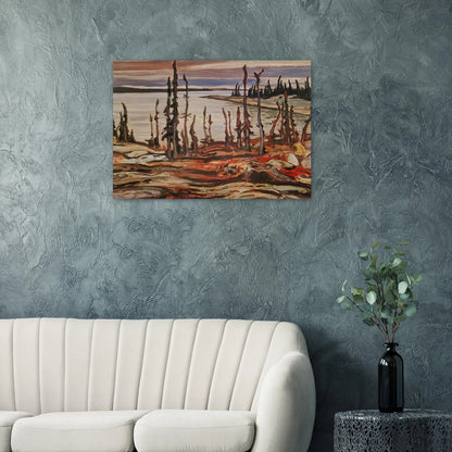 Wilderness, Deese Bay - Art Nouveau Modern - A.Y. Jackson Brushed Aluminum Print - 70x100 cm / 28x40 inches | A.Y. Jackson Aluminum Print | A.Y. Jackson Prints