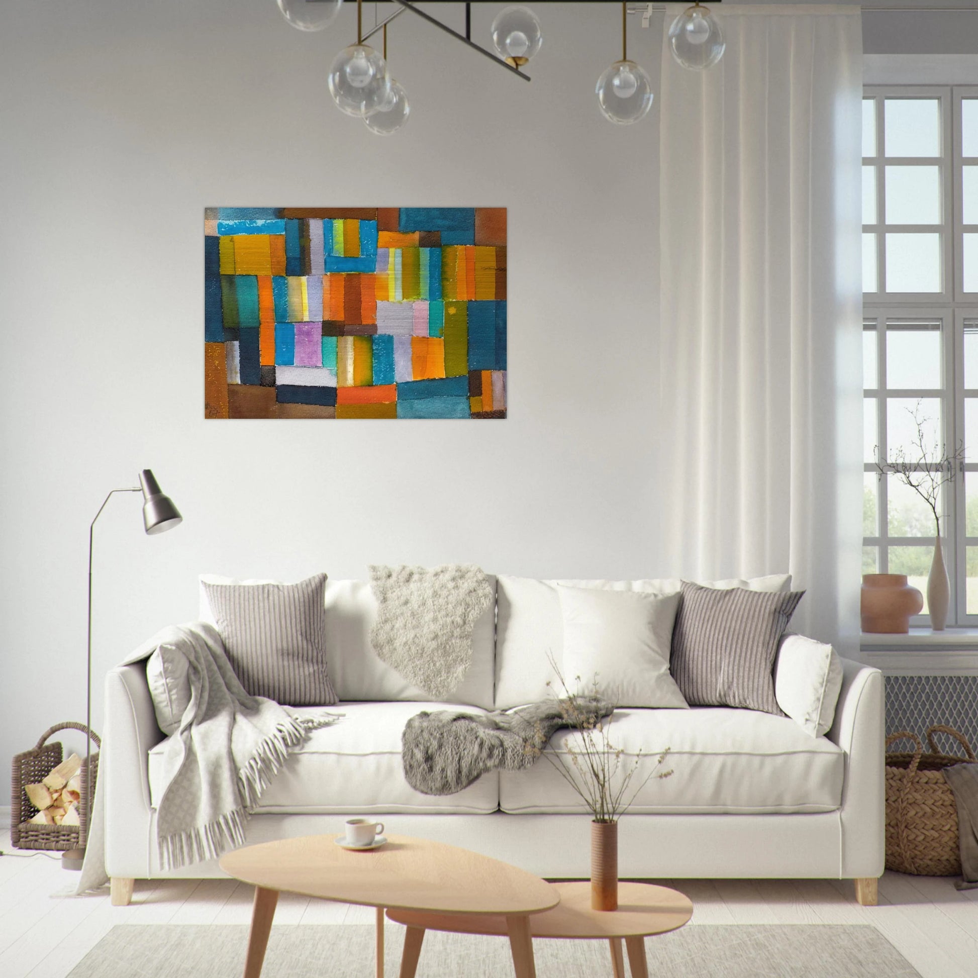 Composition in Orange and Blue-Green - 1957 - Johannes Itten Brushed Aluminum Print - 70x100 cm / 28x40 inches | Johannes Itten Aluminum Print | Johannes Itten Prints