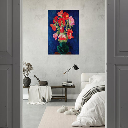 HOLLYHOCKS 1939 - Moise Kisling Brushed Aluminum Print - 70x100 cm / 28x40 inches | Moise Kisling Aluminum Print | Moise Kisling Prints