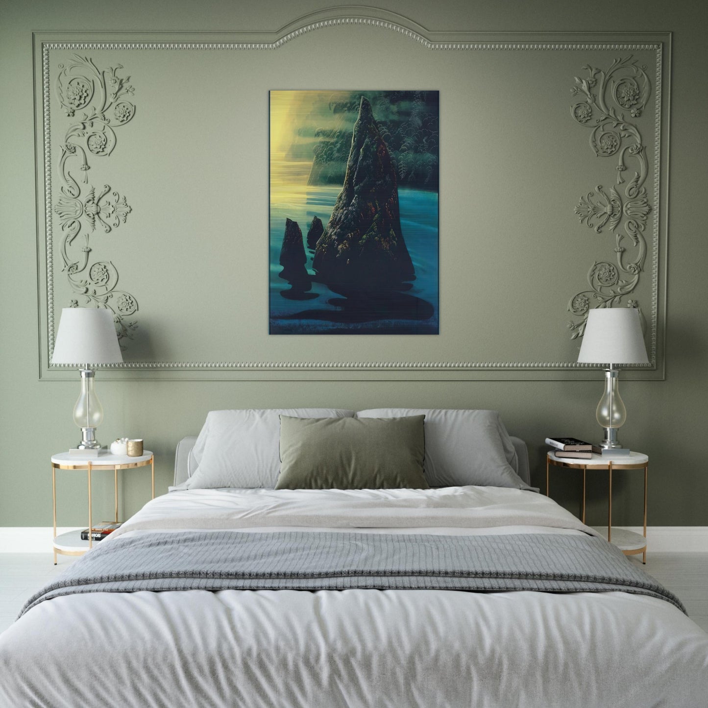 The Rock - Eyvind Earle Brushed Aluminum Print - 70x100 cm / 28x40 inches | Eyvind Earle Aluminum Print | Eyvind Earle Prints