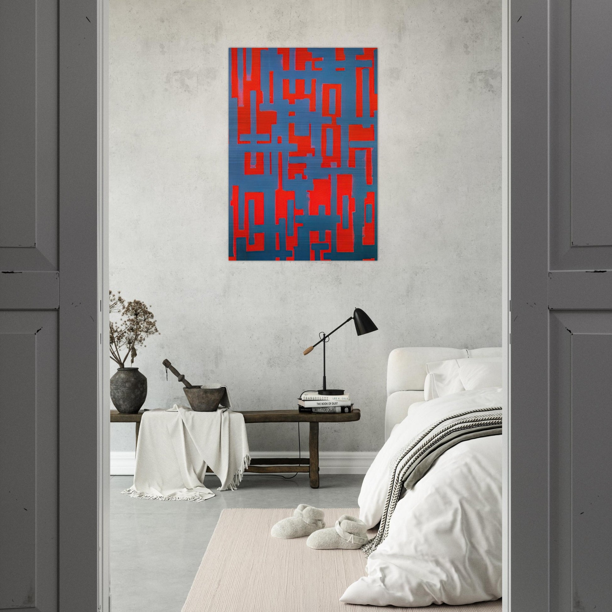 Untitled Red and Gray - 1950 - Ad Reinhardt Brushed Aluminum Print - 70x100 cm / 28x40 inches | Ad Reinhardt Aluminum Print | Ad Reinhardt Prints