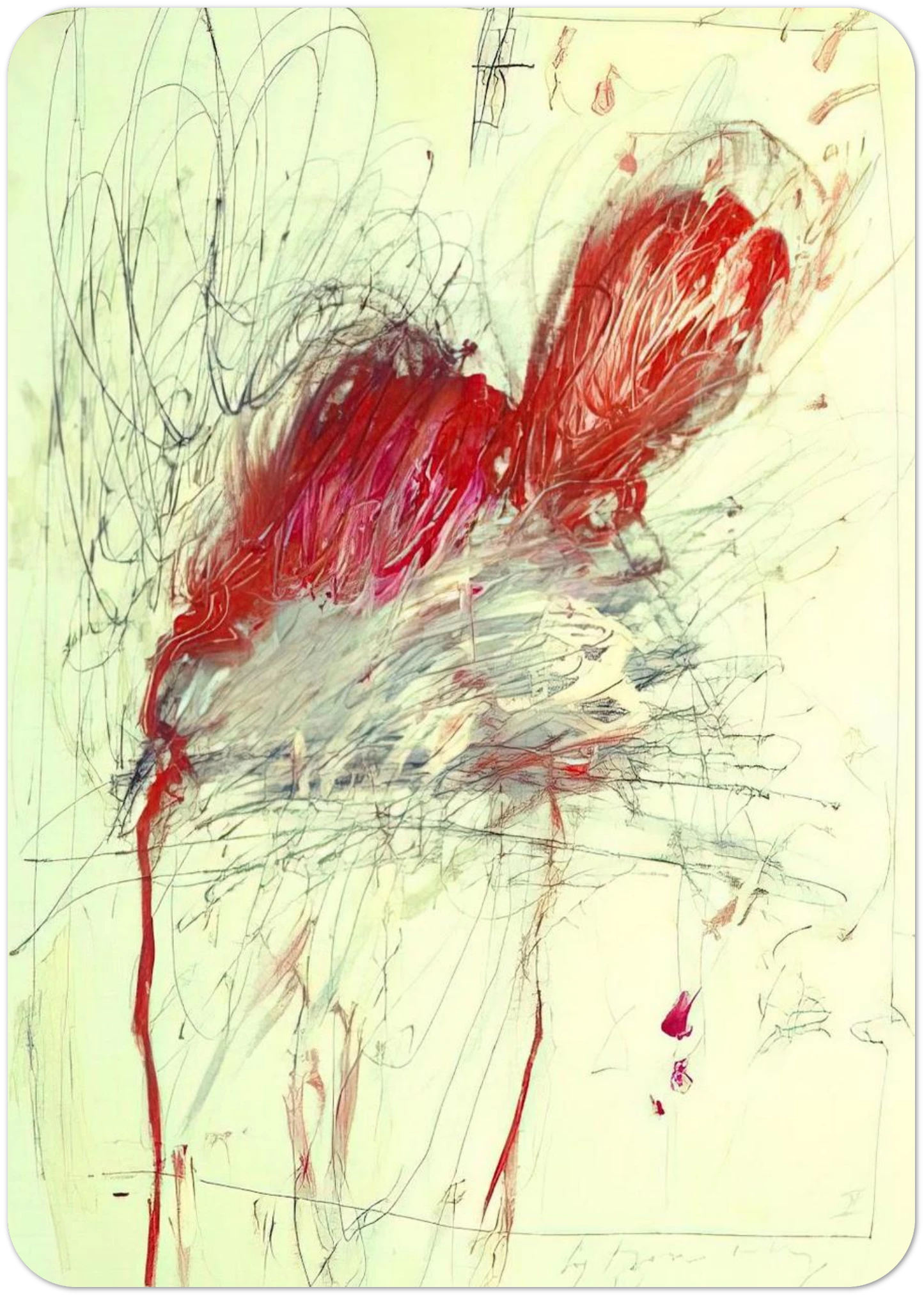 Leda and the Swan By Cy Twombly Pack of 10 Post Cards | Cy Twombly Post Cards | A6 (10.5 x 14.8 cm) - 4.1 x 5.8 inches