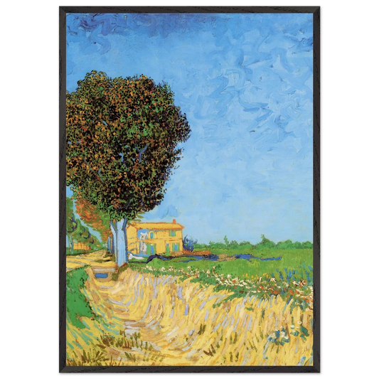 A Lane near Arles - Vincent van Gogh 70x100 cm / 28x40 inches Framed Art Print – Black Wooden Frame