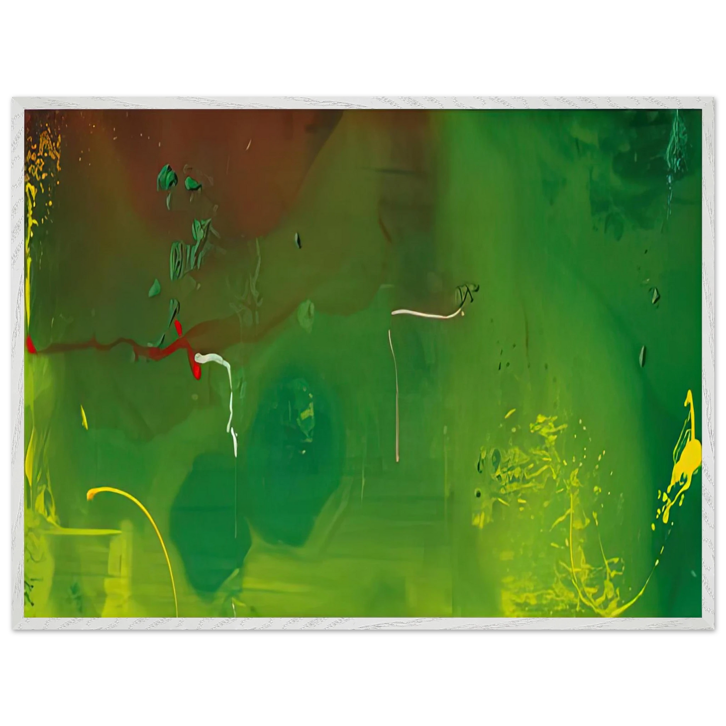 Helen Frankenthaler - Petroglyphs, 1990- Wall Art - 21x29.7 cm / 8x12" - Premium Wooden Framed Poster With Fine Art Paper-canvas - White frame