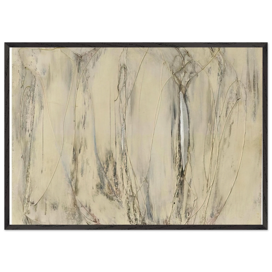 Composition - 1958 N3 - Enrico Castellani 70x100 cm / 28x40 inches Framed Art Print – Black Wooden Frame