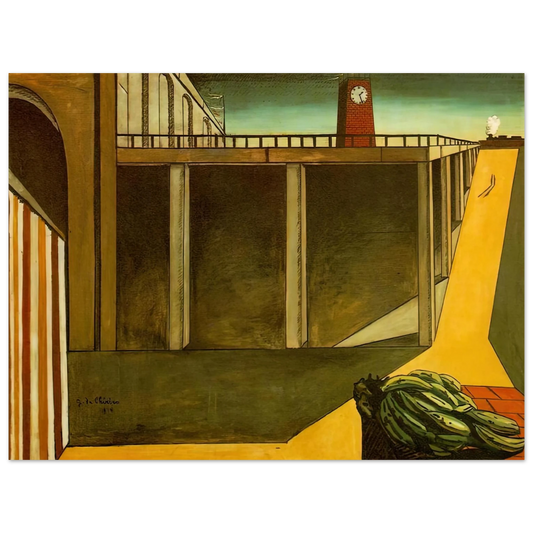 Giorgio de Chirico - GARE MONTPARNASSE THE MELANCHOLY OF DEPARTURE 1914  75x100 cm / 30x40inches Fine Art Poster