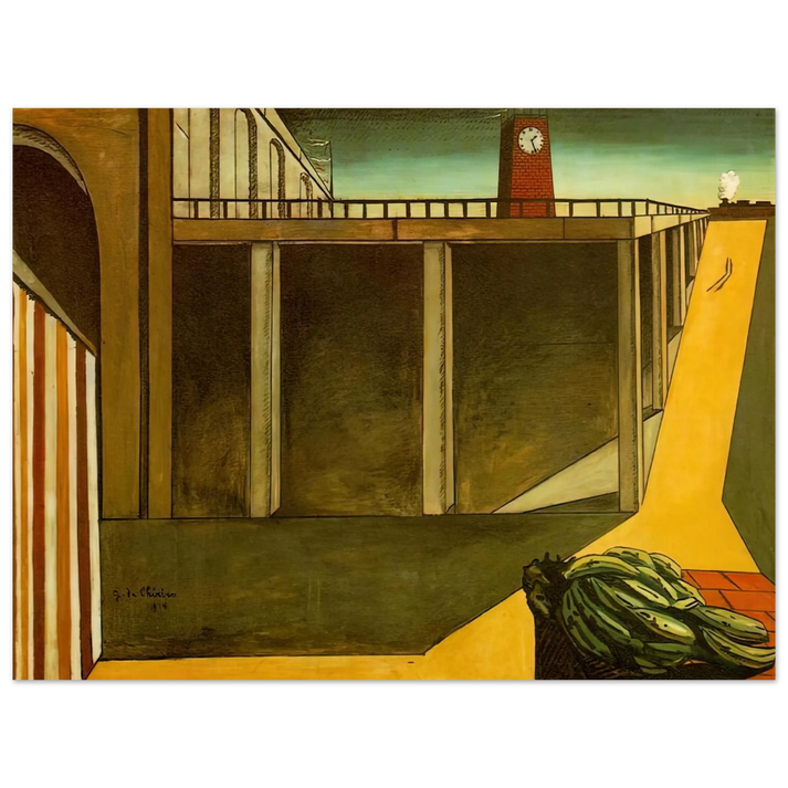 Giorgio de Chirico - GARE MONTPARNASSE THE MELANCHOLY OF DEPARTURE 1914  75x100 cm / 30x40inches Fine Art Poster