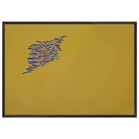 Colors on Yellow Gold - 1973 - Robert Goodnough 70x100 cm / 28x40 inches Framed Art Print – Black Wooden Frame