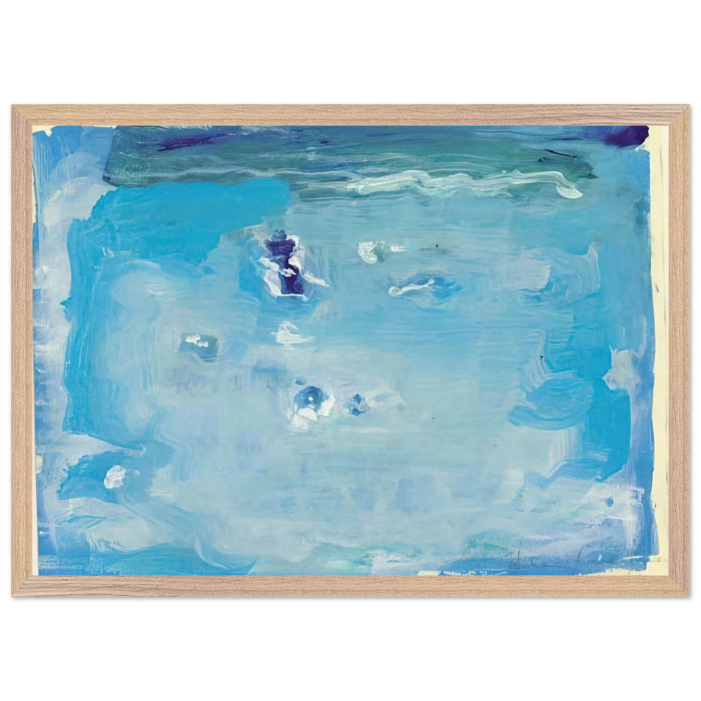 Helen Frankenthaler - Untitled - Color Field Painting, Lyrical Abstraction Wall art - 70x100 cm / 28x40 inches - Premium Wooden Framed Poster With Fine Art Paper-canvas - Wood frame