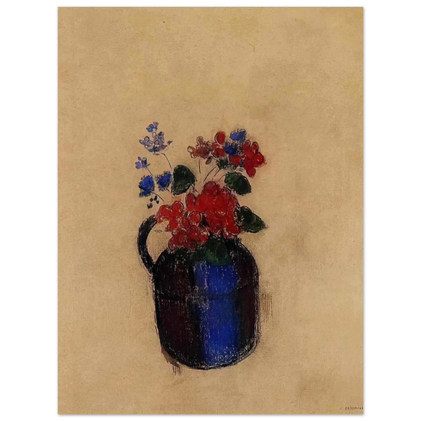 Odilon Redon - SMALL BOUQUET IN A PITCHER  75x100 cm / 30x40inches Fine Art Poster