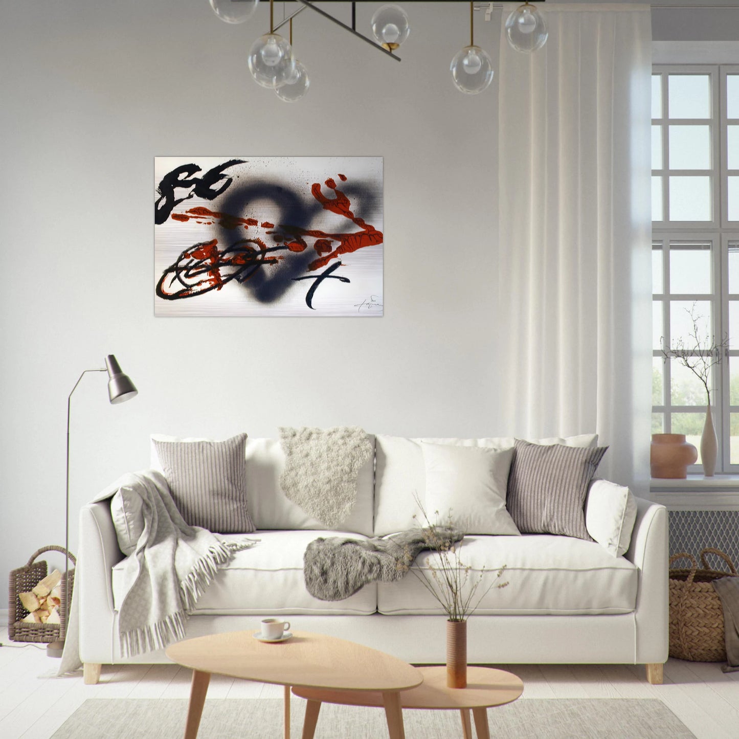 COEUR ET FLECHE 1985 - Antoni Tapies Brushed Aluminum Print - 70x100 cm / 28x40 inches | Antoni Tapies Aluminum Print | Antoni Tapies Prints