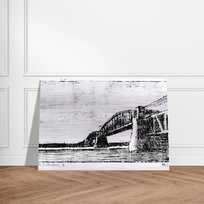RAILWAY BRIDGE OOSTERBEEK - MC Escher Brushed Aluminum Print - 70x100 cm / 28x40 inches | MC Escher Aluminum Print | MC Escher Prints