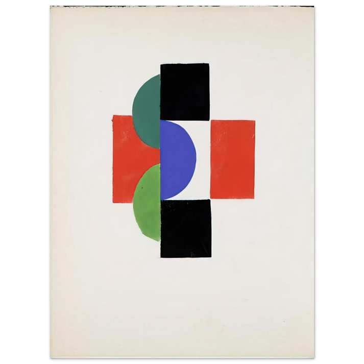 Sonia Delaunay - UNTITLED GOUACHE ILLUSTRATION FOR TRISTAN TZARA S LE FRUIT PERMIS 1956  75x100 cm / 30x40inches Fine Art Poster