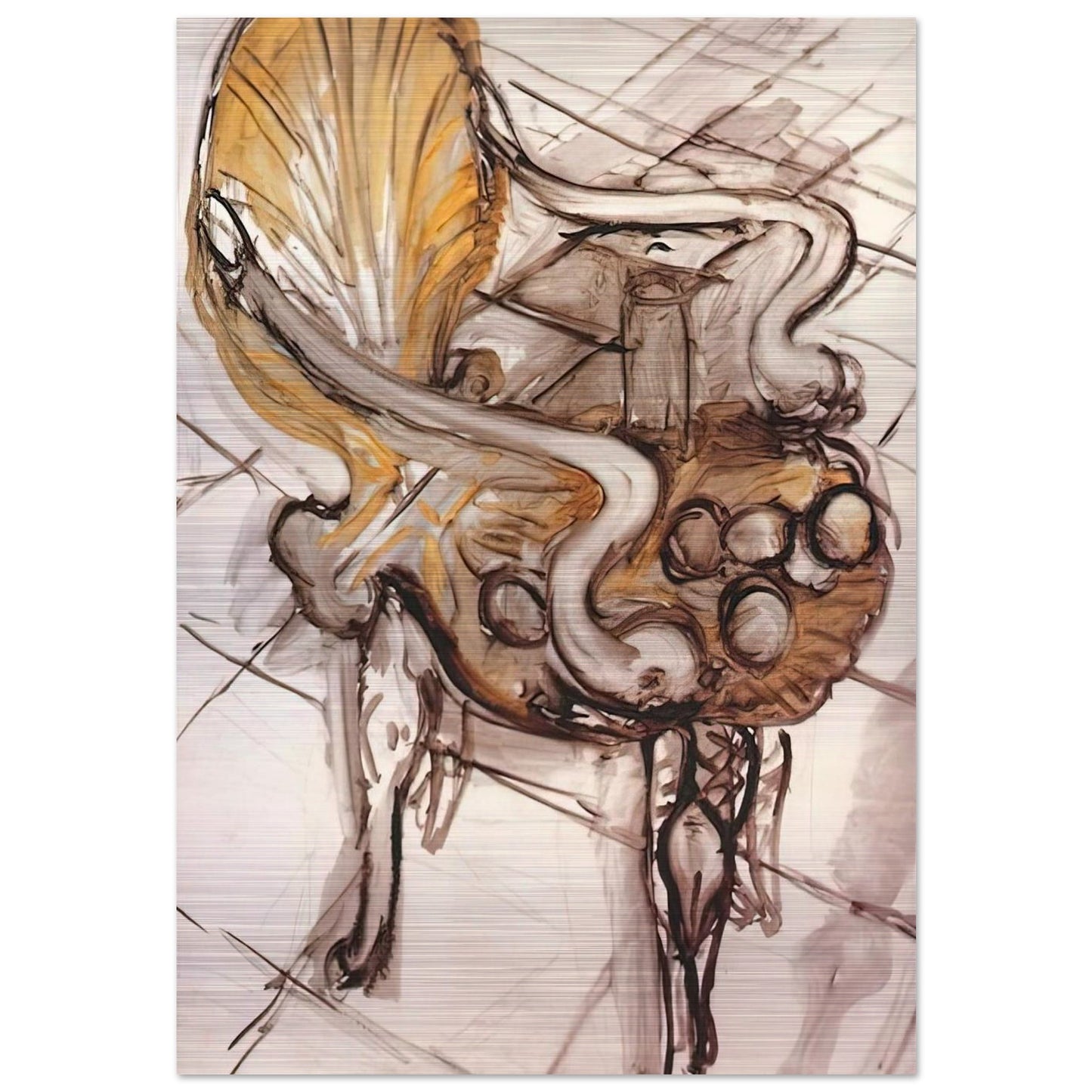 VENETIAN ARMCHAIR WITH FRUITS 1942 - Henri Matisse Brushed Aluminum Print - 70x100 cm / 28x40 inches | Henri Matisse Aluminum Print | Henri Matisse Prints