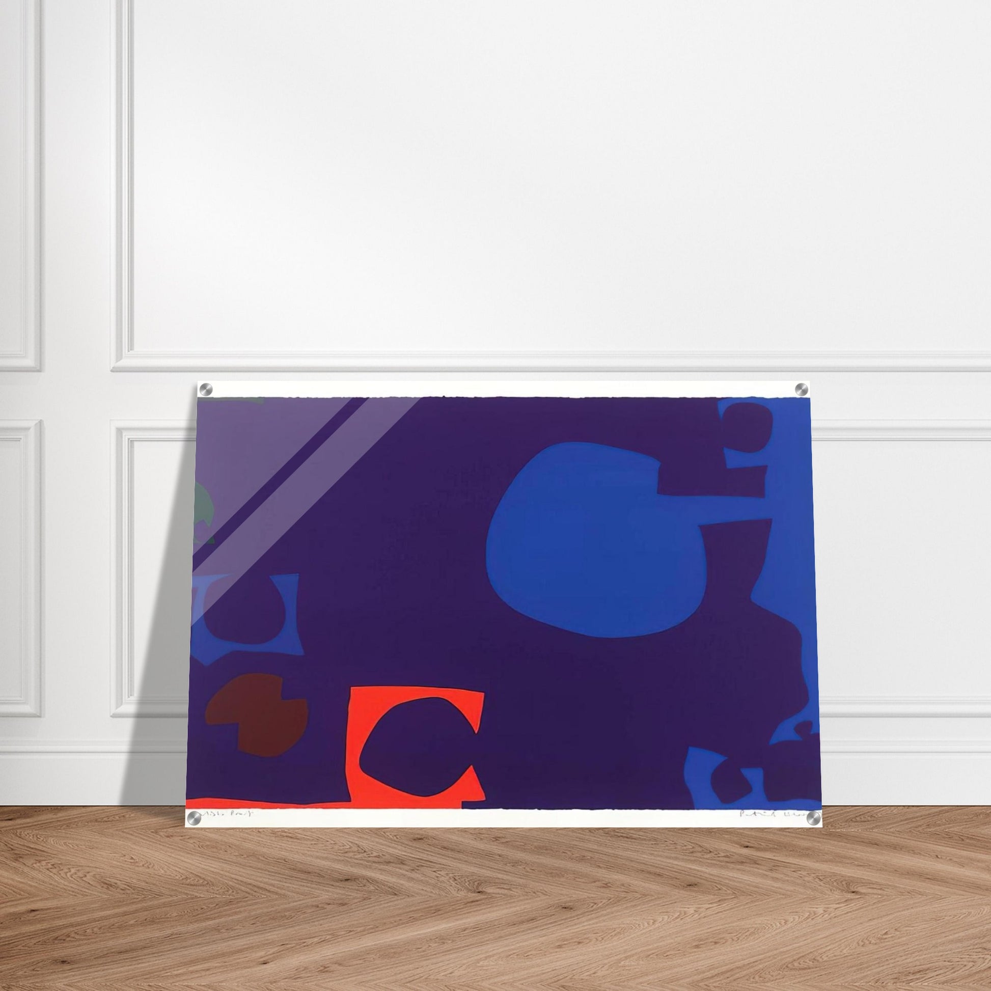 Blue and Deep Violet with Orange, Brown and Green - 1970 - Patrick Heron Acrylic Print - 70x100 cm / 28x40″ inches | Patrick Heron Wall Art | Patrick Heron Prints