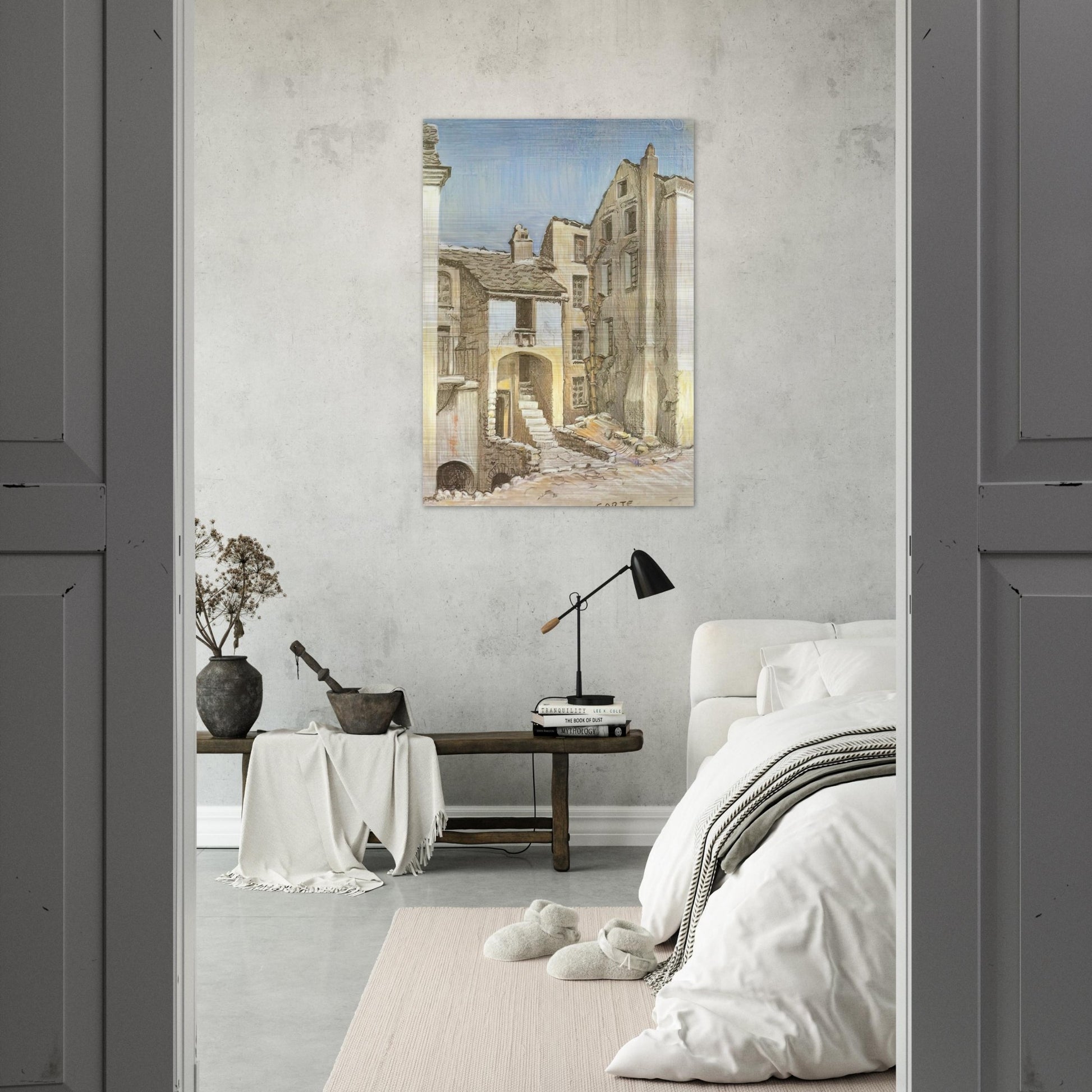 CORTE CORSICA - MC Escher Brushed Aluminum Print - 70x100 cm / 28x40 inches | MC Escher Aluminum Print | MC Escher Prints