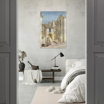 CORTE CORSICA - MC Escher Brushed Aluminum Print - 70x100 cm / 28x40 inches | MC Escher Aluminum Print | MC Escher Prints