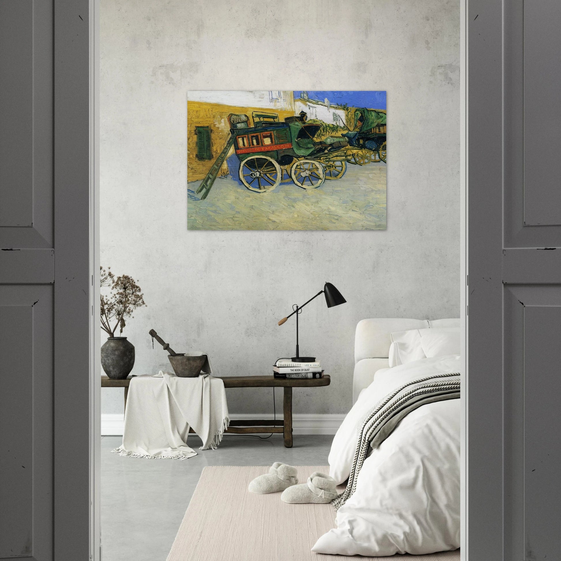 The Tarascon Diligence - Vincent van Gogh Brushed Aluminum Print - 70x100 cm / 28x40 inches | Vincent van Gogh Aluminum Print | Vincent van Gogh Prints