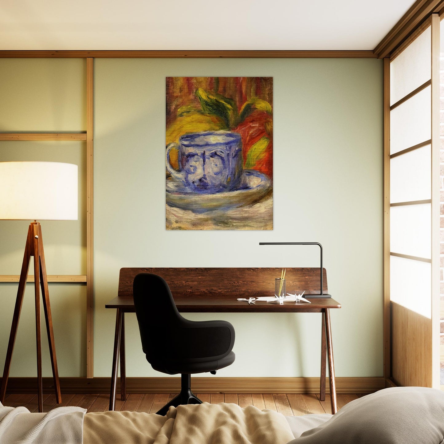 Cup and Fruit - Pierre-Auguste Renoir Brushed Aluminum Print - 70x100 cm / 28x40 inches | Pierre-Auguste Renoir Aluminum Print | Pierre-Auguste Renoir Prints