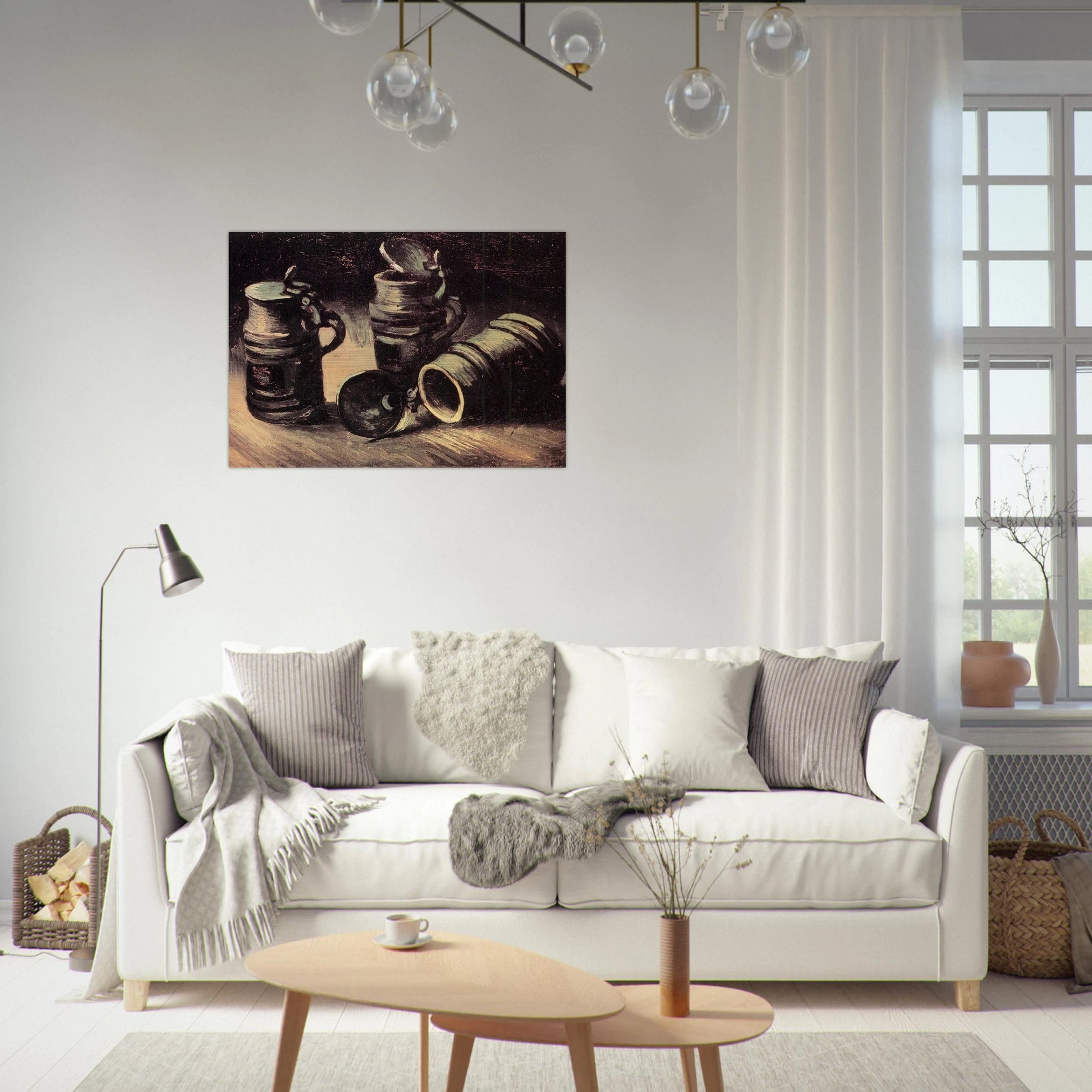 Beer Tankards - Vincent van Gogh Brushed Aluminum Print - 70x100 cm / 28x40 inches | Vincent van Gogh Aluminum Print | Vincent van Gogh Prints