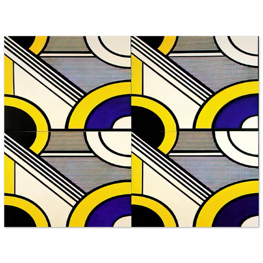 Roy Lichtenstein - MODULAR PAINTING WITH FOUR PANELS 1 1969  75x100 cm / 30x40inches Fine Art Poster
