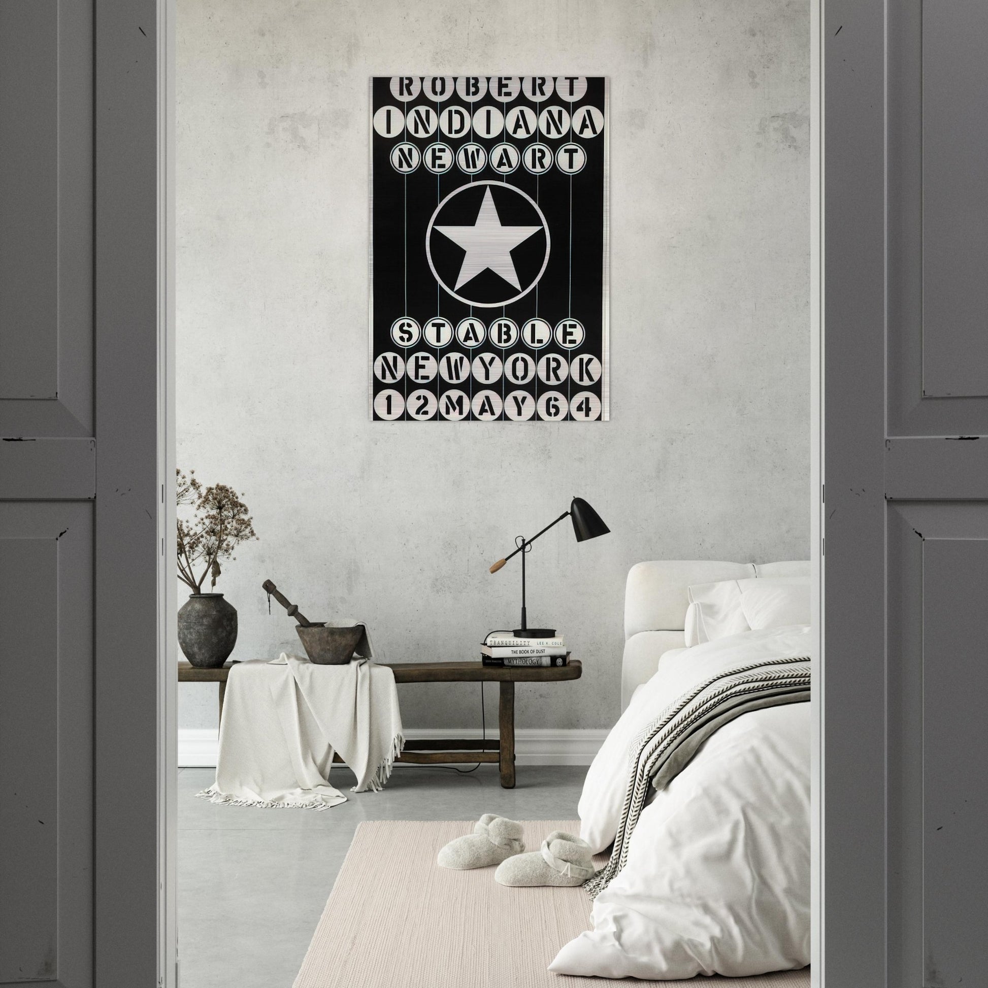 Robert Indiana, New Art, Stable New York - Robert Indiana Brushed Aluminum Print - 70x100 cm / 28x40 inches | Robert Indiana Aluminum Print | Robert Indiana Prints
