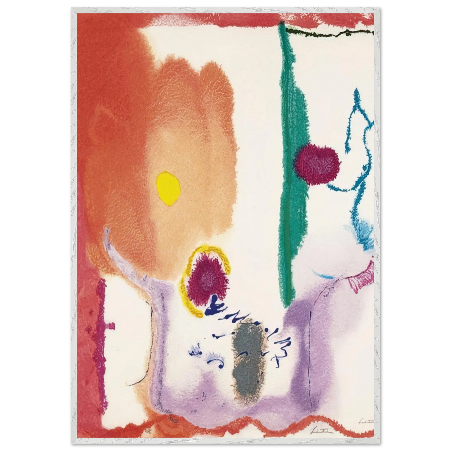 Helen Frankenthaler - Beginnings - 2002 Wall art - 45x60 cm / 18x24 inches - Premium Wooden Framed Poster With Fine Art Paper - Wood frame