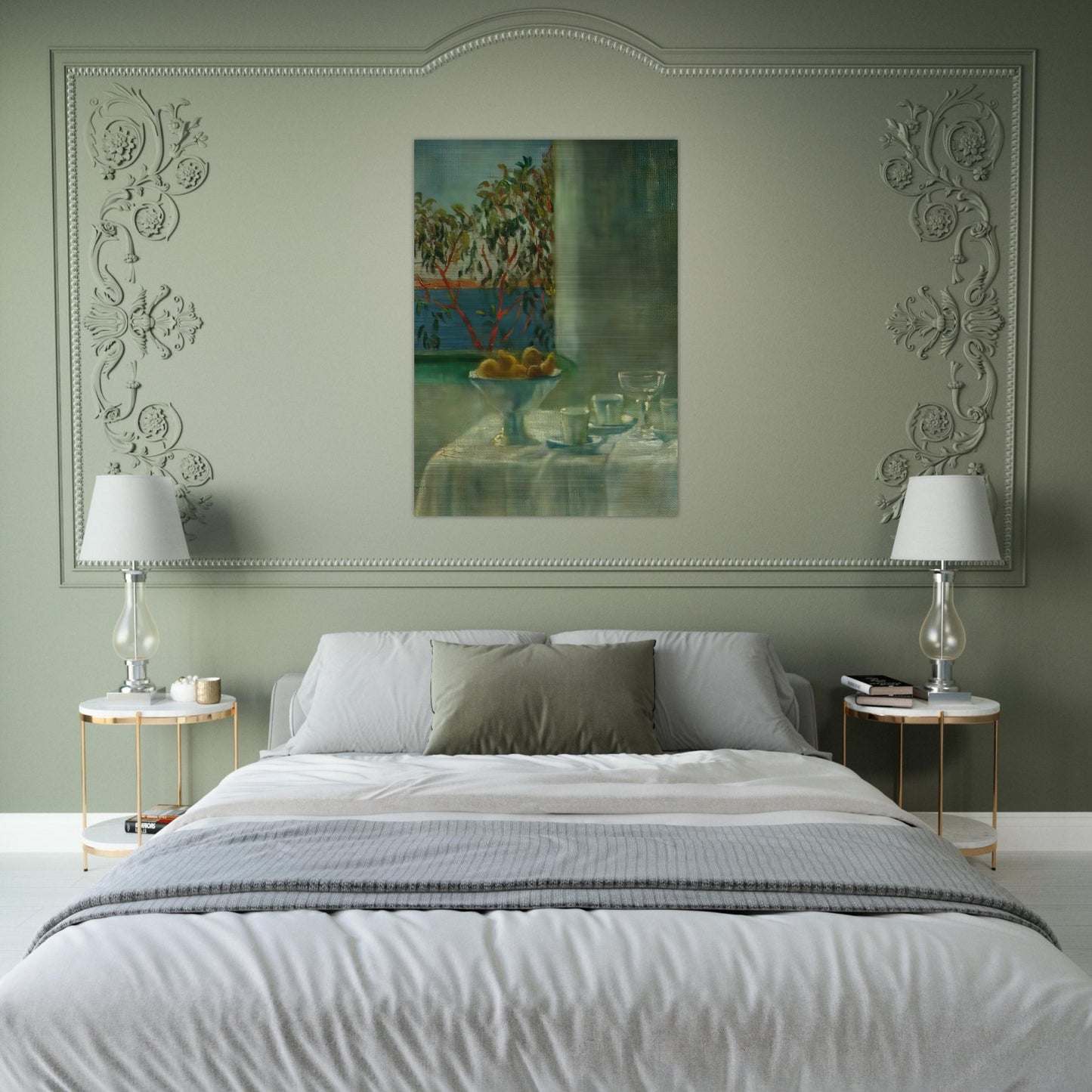 STILL LIFE BY A WINDOW - Salvador Dali Brushed Aluminum Print - 70x100 cm / 28x40 inches | Salvador Dali Aluminum Print | Salvador Dali Prints
