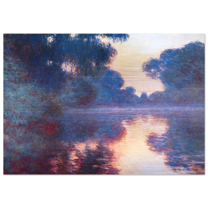 Misty Morning on the Seine in Bue - claude monet Brushed Aluminum Print - 70x100 cm / 28x40 inches | claude monet Aluminum Print | claude monet Prints