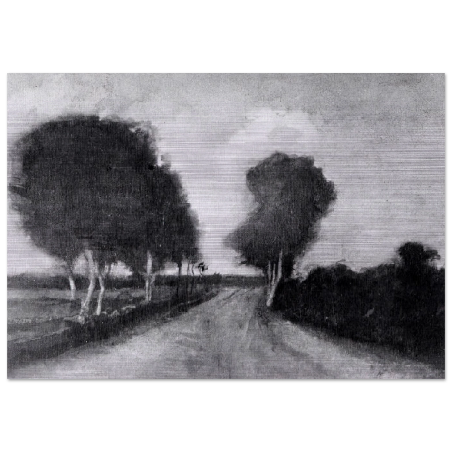 Country Lane with Trees - Vincent van Gogh Brushed Aluminum Print - 70x100 cm / 28x40 inches | Vincent van Gogh Aluminum Print | Vincent van Gogh Prints
