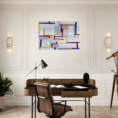 Relational Painting #9 - 1946 - Fritz Glarner Brushed Aluminum Print - 70x100 cm / 28x40 inches | Fritz Glarner Aluminum Print | Fritz Glarner Prints