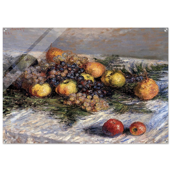 Still Life with Pears and Grapes - claude monet Acrylic Print - 70x100 cm / 28x40″ inches