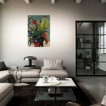 Wild Flowers and Thistles in a Vase - Vincent van Gogh Brushed Aluminum Print - 70x100 cm / 28x40 inches | Vincent van Gogh Aluminum Print | Vincent van Gogh Prints