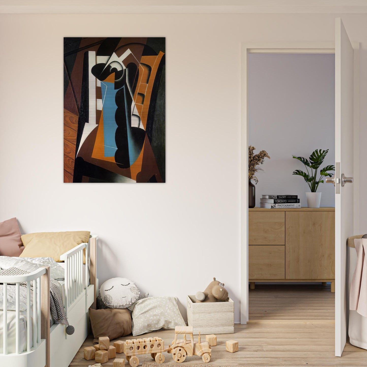 STILL LIFE ON A CHAIR 1917 - Juan Gris Brushed Aluminum Print - 70x100 cm / 28x40 inches | Juan Gris Aluminum Print | Juan Gris Prints