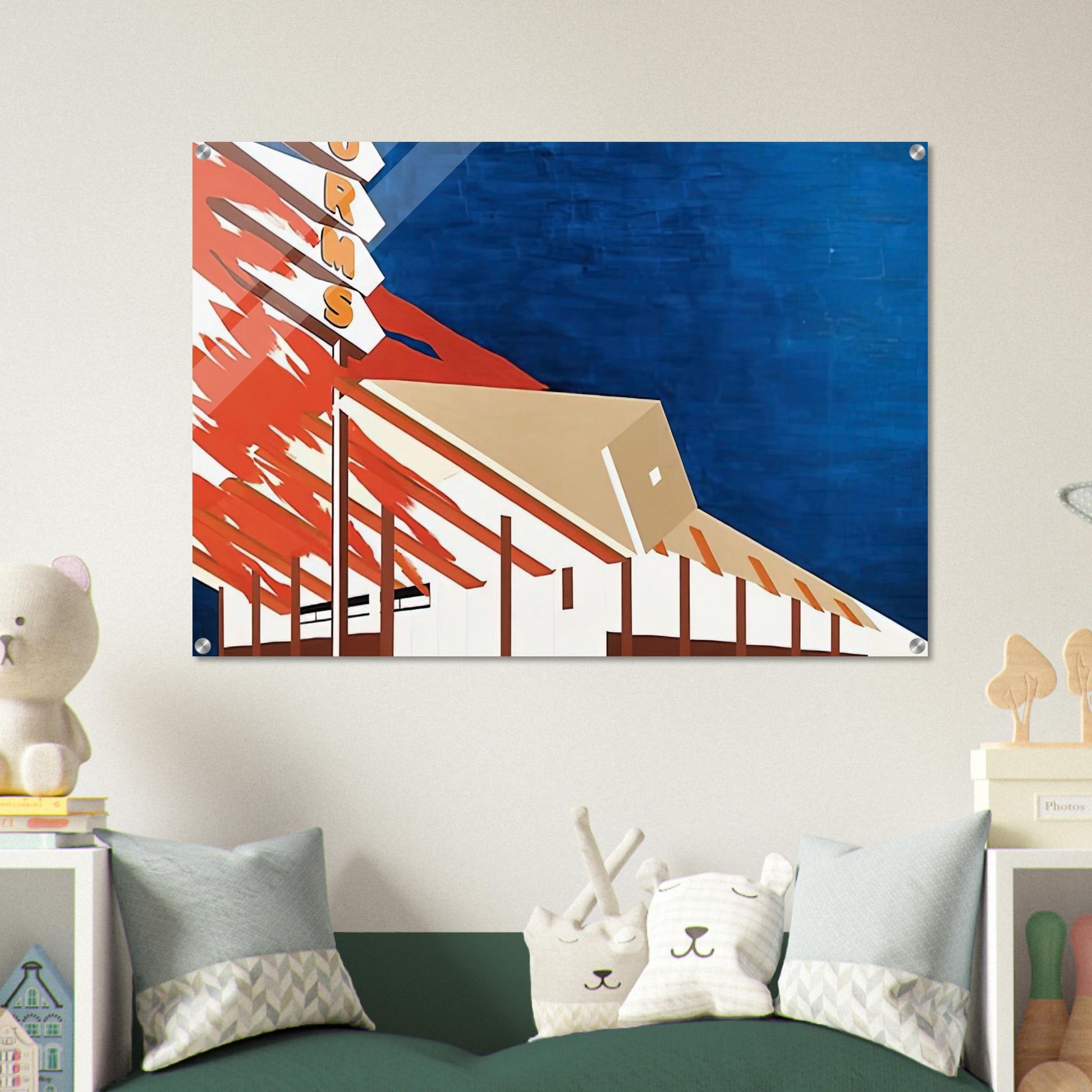 NORMS LA CIENAGA ON FIRE 1964 - Edward Ruscha Acrylic Print - 70x100 cm / 28x40″ inches