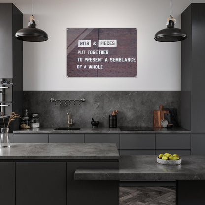 Bits  Pieces Put Together to Present a Semblance of a Whole - 2005 - Lawrence Weiner Acrylic Print - 70x100 cm / 28x40″ inches | Lawrence Weiner Wall Art | Lawrence Weiner Prints