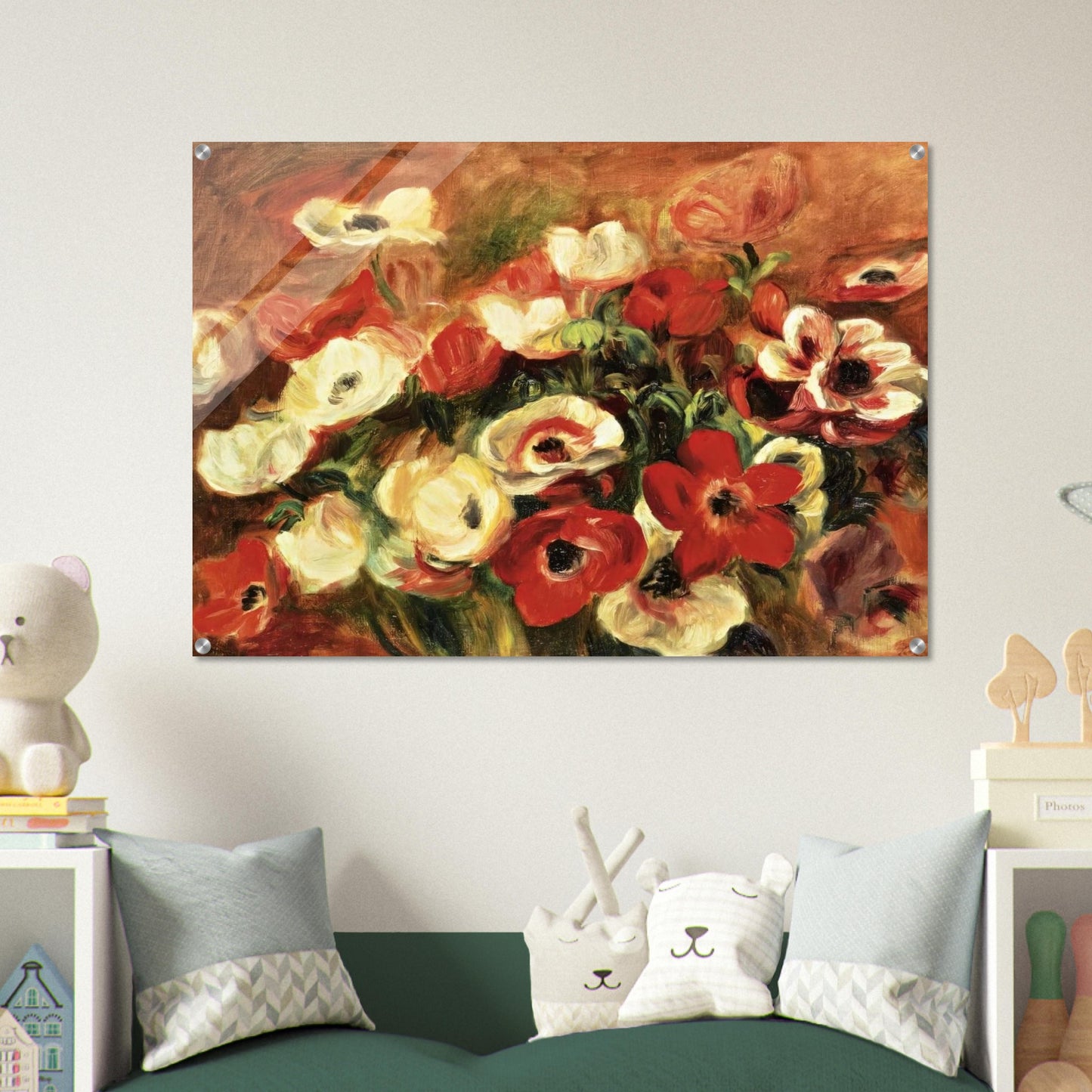 Spray of Anemones - Pierre-Auguste Renoir Acrylic Print - 70x100 cm / 28x40″ inches
