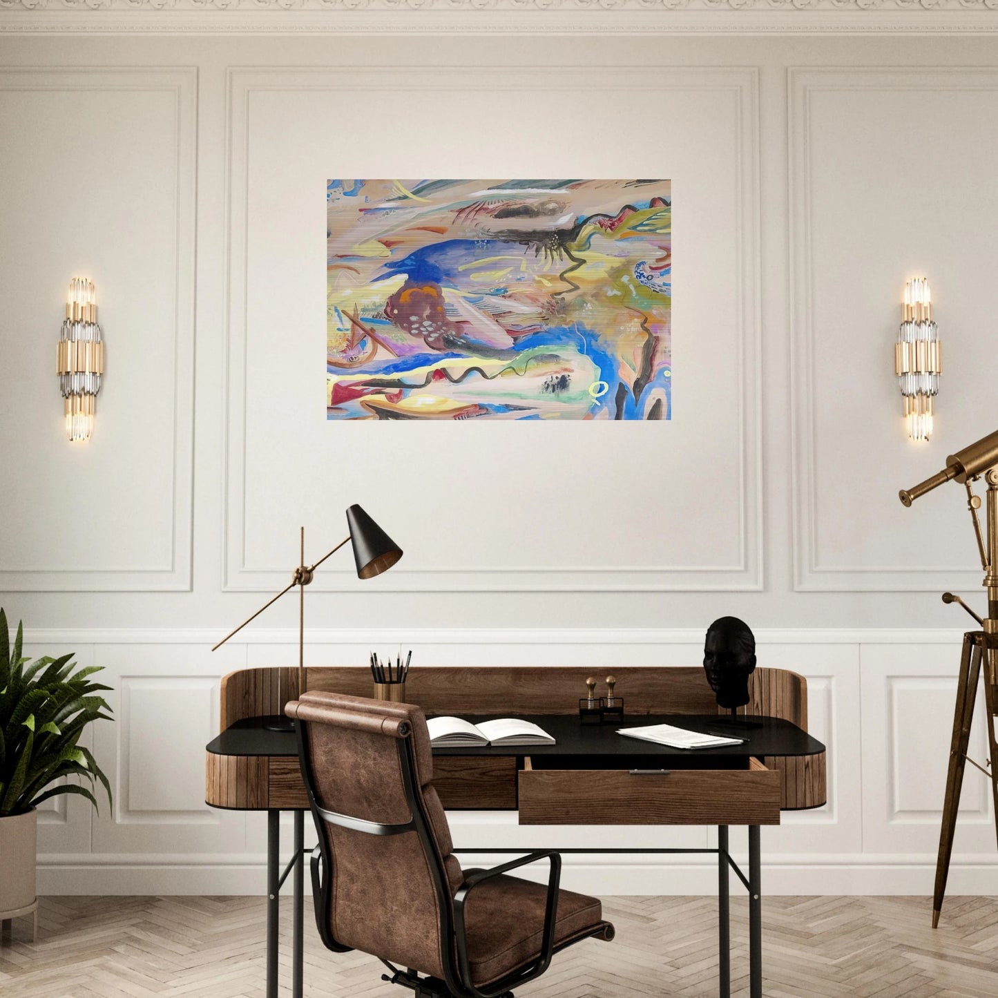 SINFONIE XIII 1913 - Rudolf Bauer Brushed Aluminum Print - 70x100 cm / 28x40 inches | Rudolf Bauer Aluminum Print | Rudolf Bauer Prints