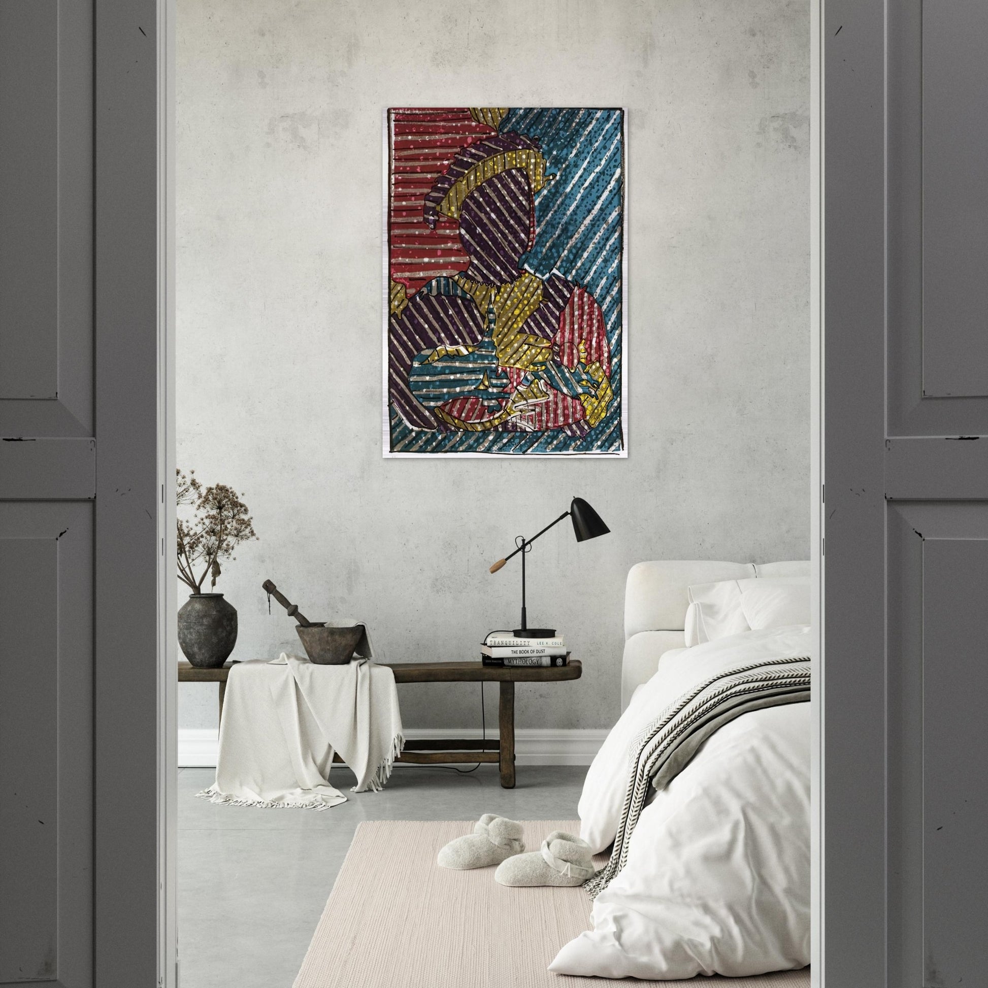 AFTER HOLBEIN - Jasper Johns Brushed Aluminum Print - 70x100 cm / 28x40 inches | Jasper Johns Aluminum Print | Jasper Johns Prints
