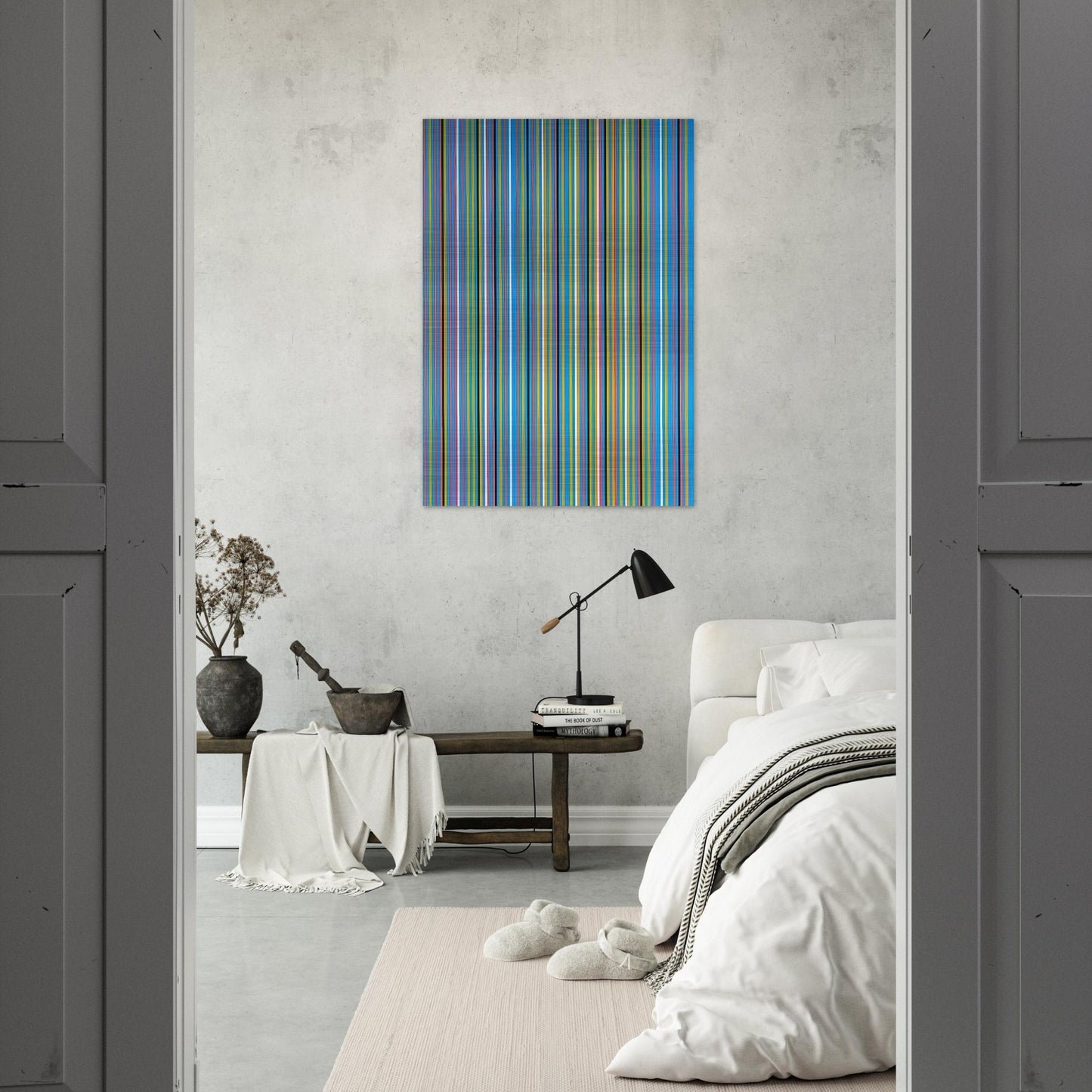 ACHEAN 1981 - Bridget Riley Brushed Aluminum Print - 70x100 cm / 28x40 inches | Bridget Riley Aluminum Print | Bridget Riley Prints