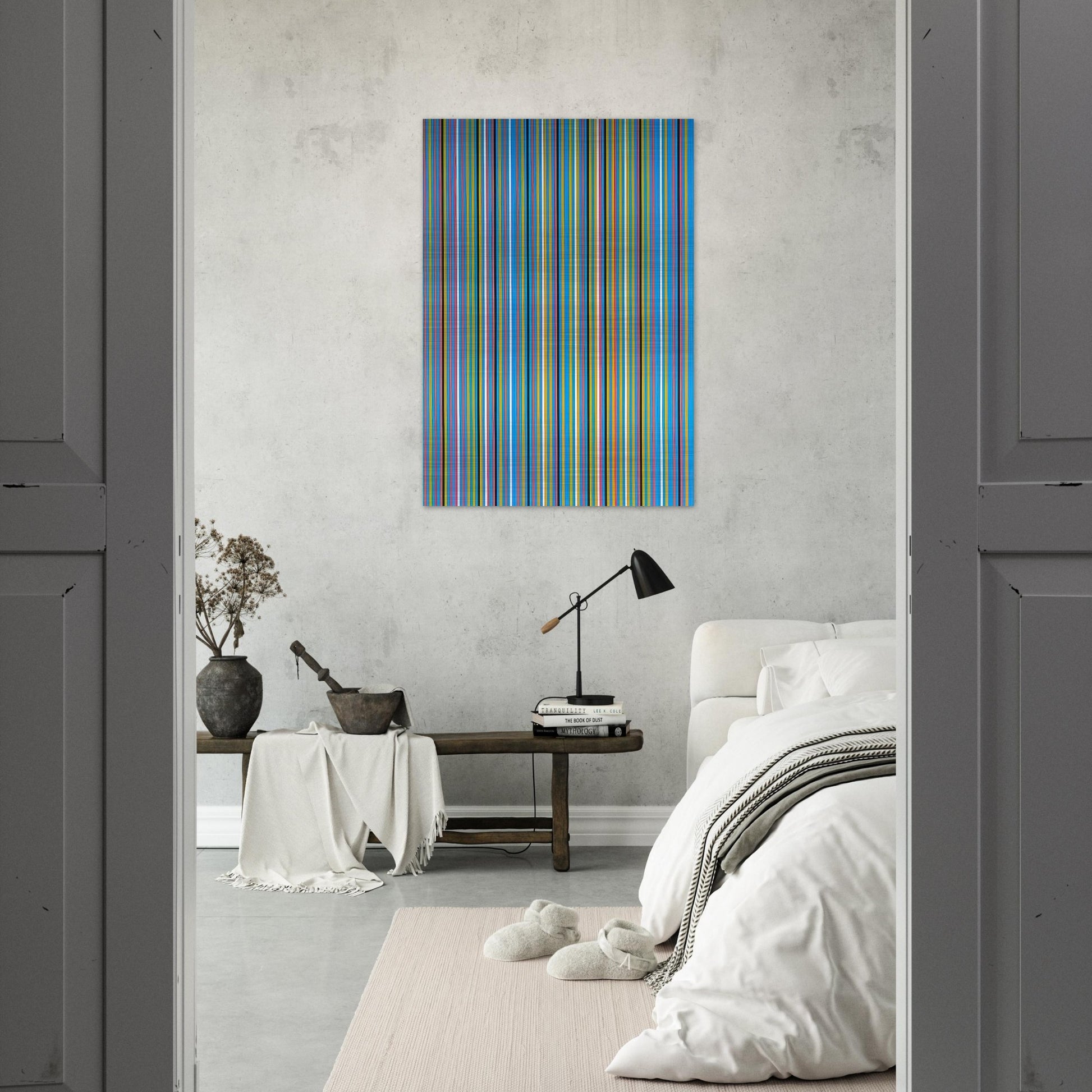 ACHEAN 1981 - Bridget Riley Brushed Aluminum Print - 70x100 cm / 28x40 inches | Bridget Riley Aluminum Print | Bridget Riley Prints