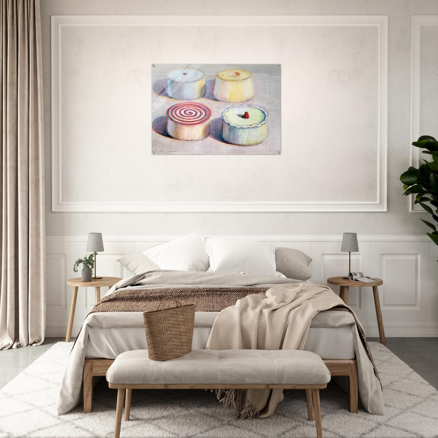 Four Cakes - 1996 - Wayne Thiebaud Acrylic Print - 70x100 cm / 28x40″ inches