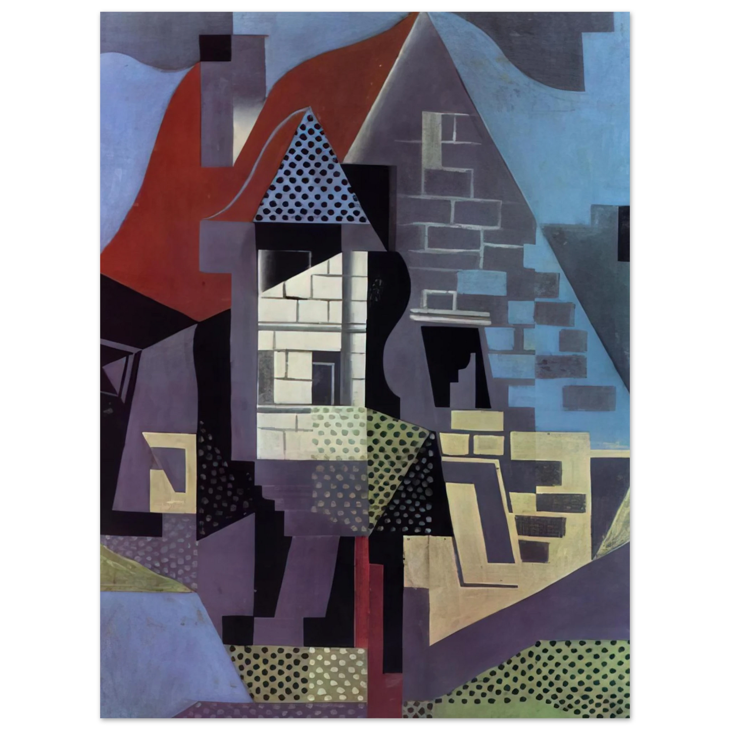 Juan Gris - LANDSCAPE AT BEAULIEU  75x100 cm / 30x40inches Fine Art Poster