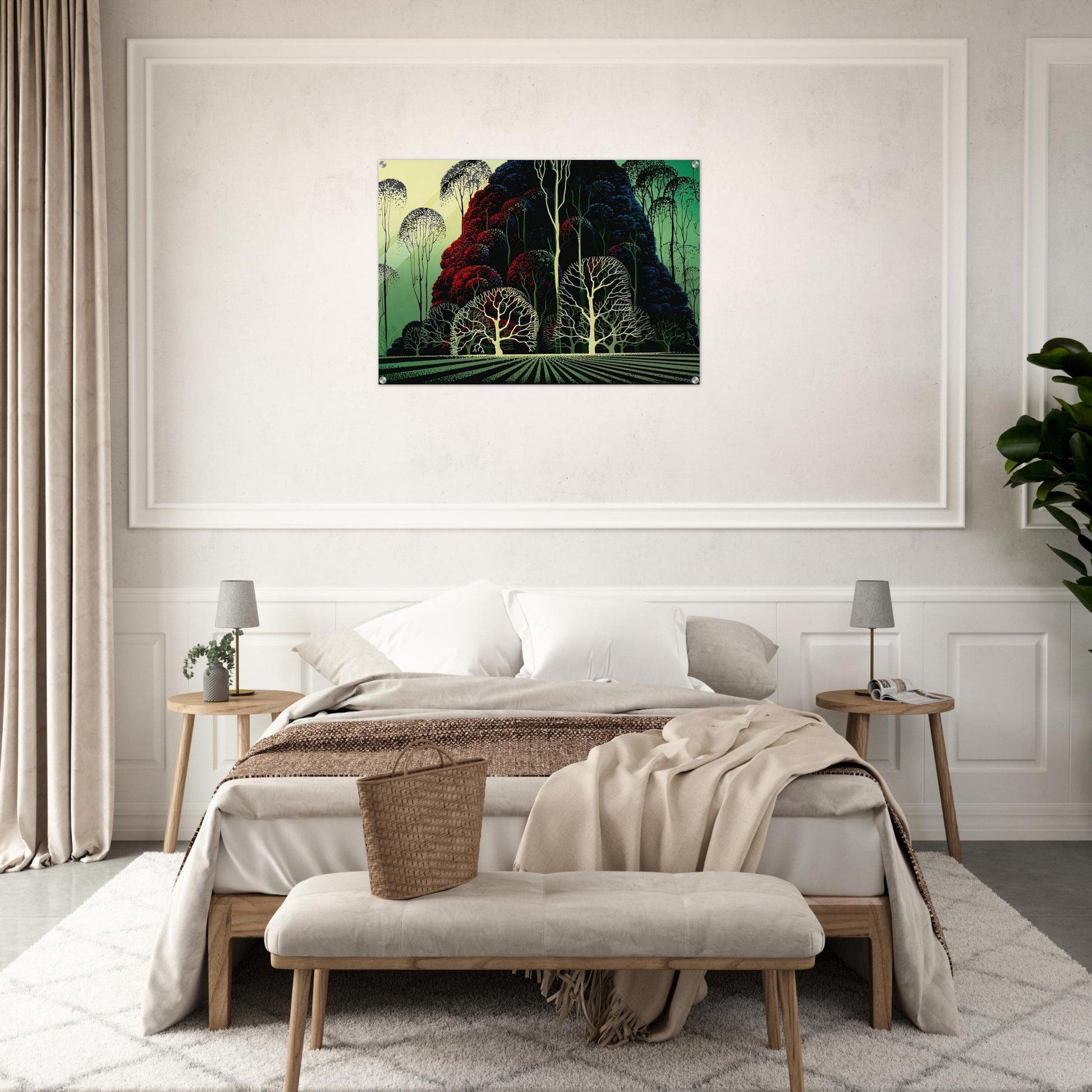 Eucalyptus Forest - Eyvind Earle Acrylic Print - 70x100 cm / 28x40″ inches | Eyvind Earle Wall Art | Eyvind Earle Prints