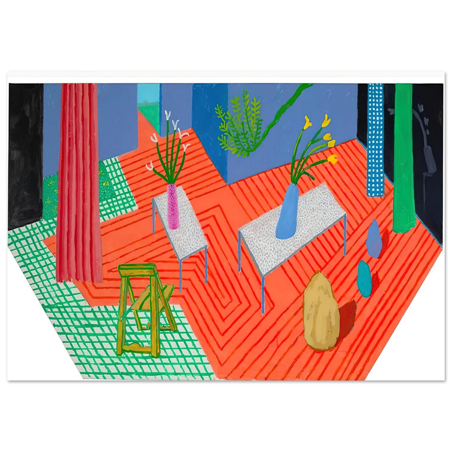 David Hockney - David Hockney Wall art - 21x29.7 cm / 8x12" - Premium Wooden Framed Poster With Fine Art Paper-canvas - White frame