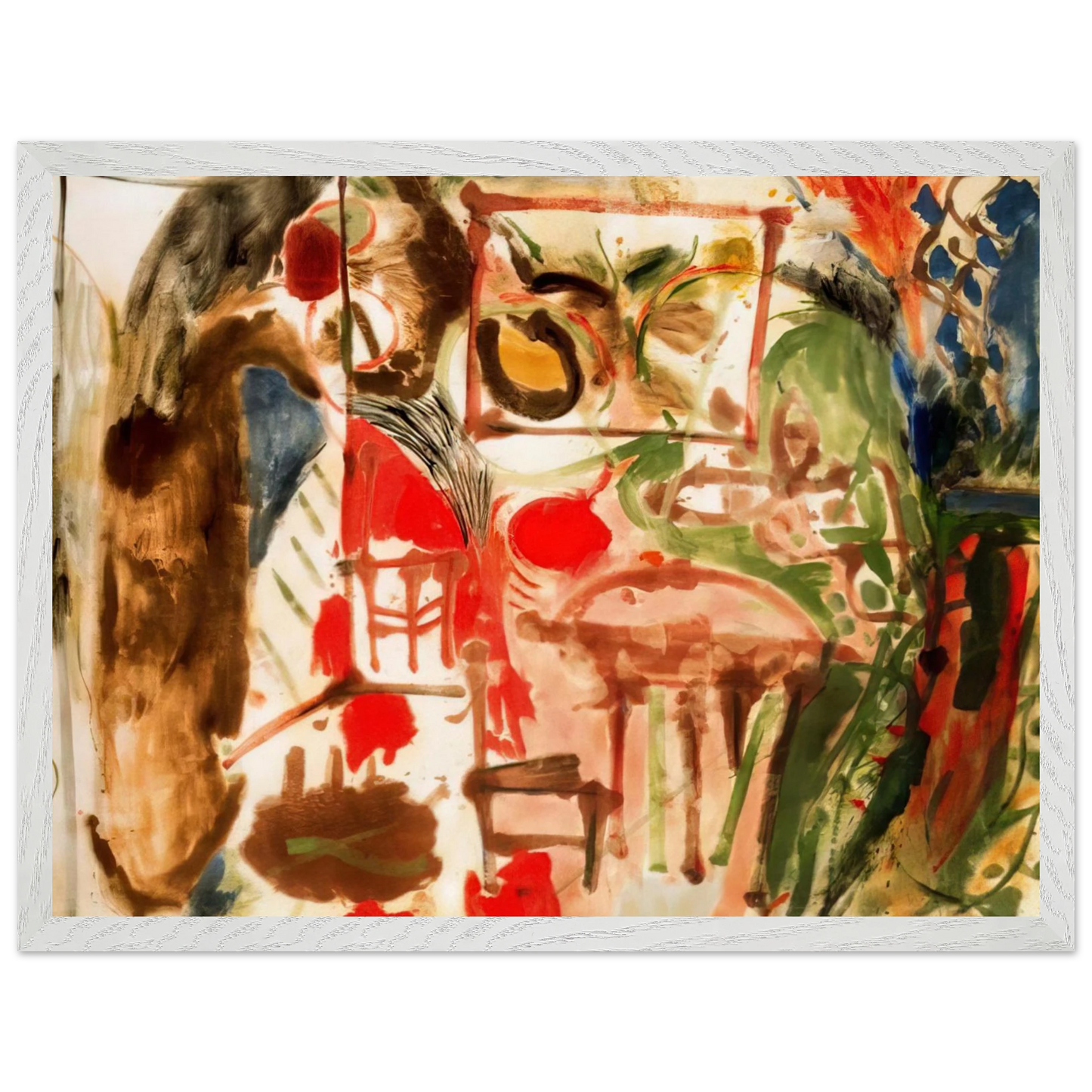Helen Frankenthaler - Interior - 1957 Wall art - A2 (42 x 59.4  cm) - Premium Wooden Framed Poster With Fine Art Paper-canvas - Wood frame