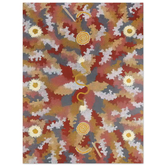 Clifford Possum Tjapaltjarri - Men's Corroborie - 1990  75x100 cm / 30x40inches Fine Art Poster